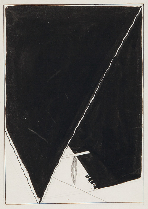 田中恭吉《こもるみのむし》1915 年　インク、紙　当館蔵
