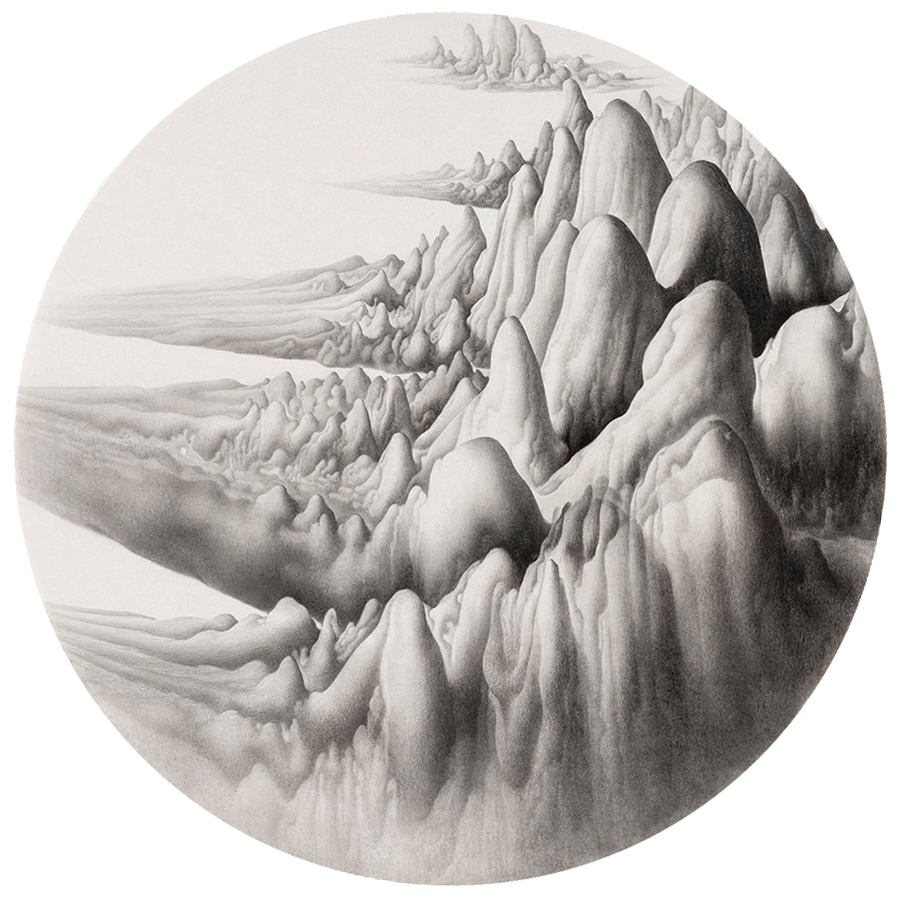 妻木良三《境景 VI》2013 年 鉛筆、紙 個人蔵