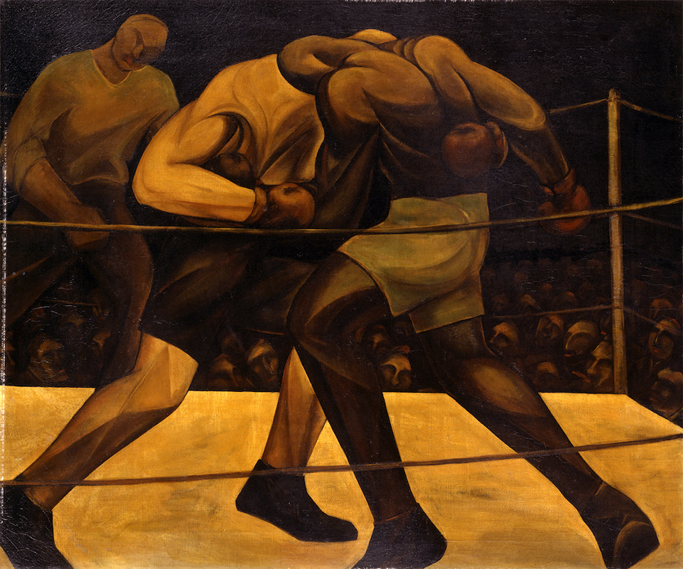 石垣栄太郎《拳闘》1925(大正14) 油彩、キャンバス 和歌山県立近代美術館蔵