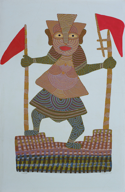 ジャンガル・シン・シュヤム《チャーンディー女神》1999年　ミティラー美術館蔵 