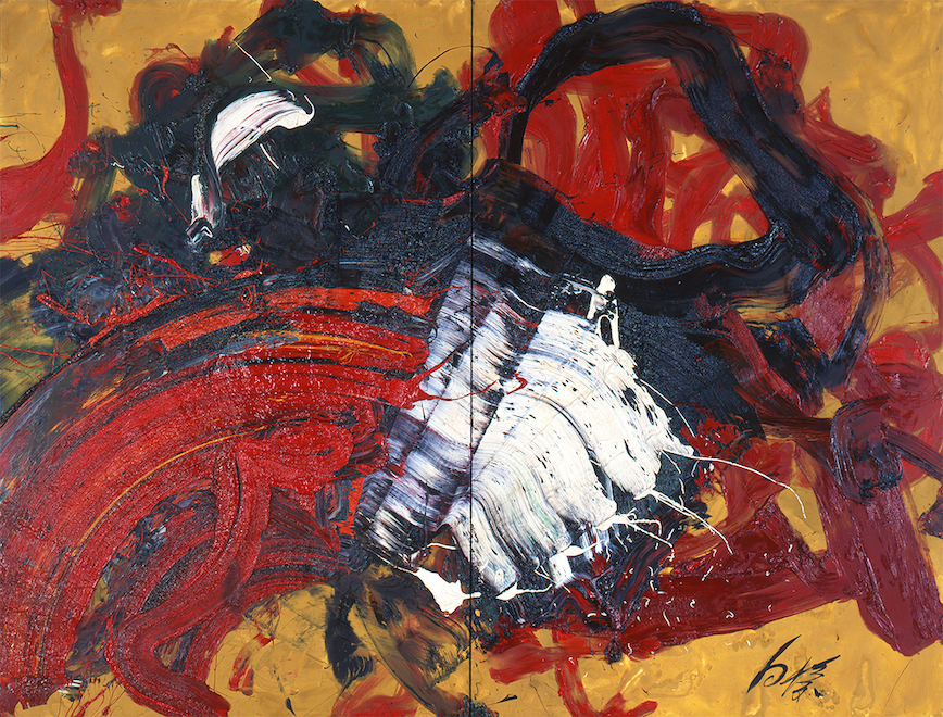 白髪一雄《平治元年十二月二十六日》1966(昭和41) 油彩、キャンバス 和歌山県立近代美術館蔵