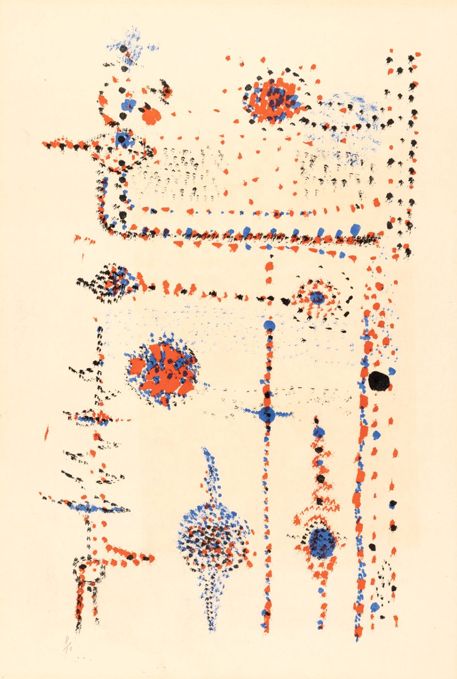 瑛九《鳥のピアノ》1957年　リトグラフ　和歌山県立近代美術館蔵