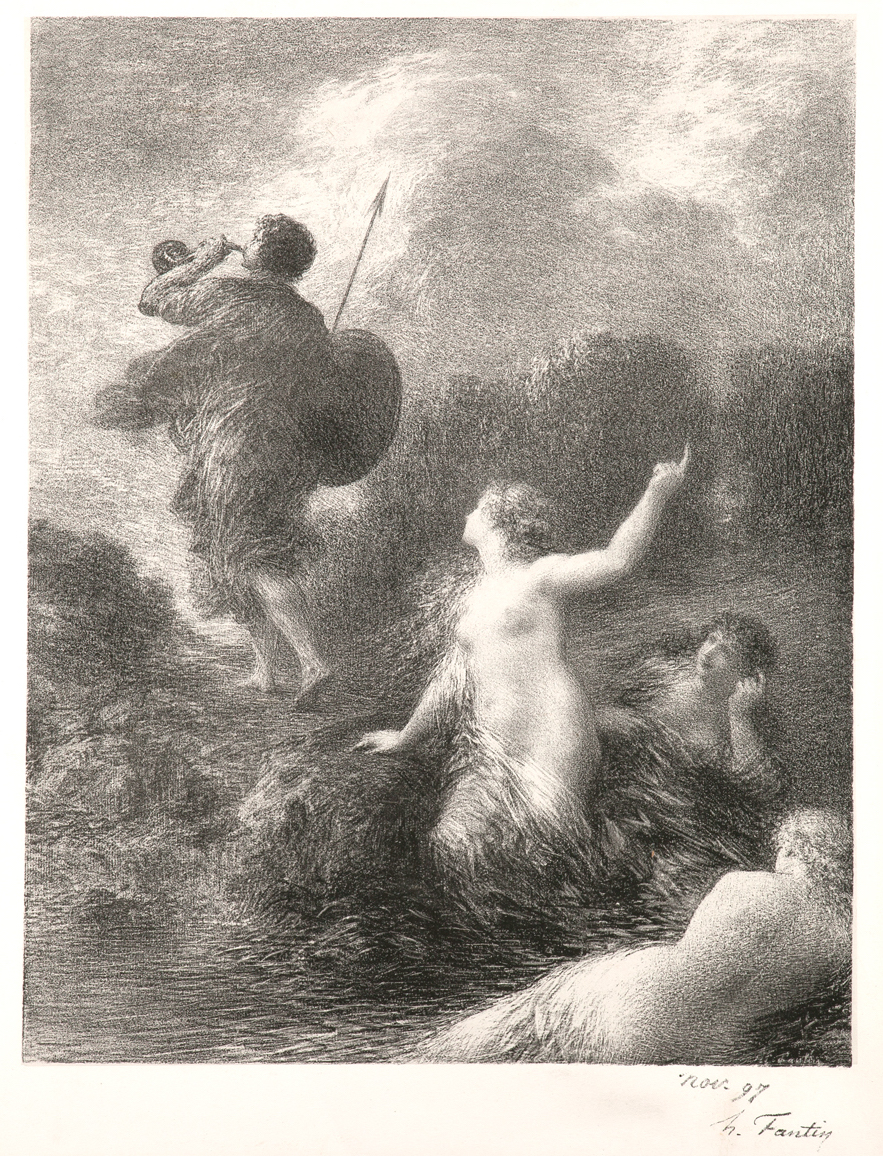 アンリ・ファンタン = ラトゥール《神々の黄昏:ジークフリートとラインの乙女(第2ステート)》1898年