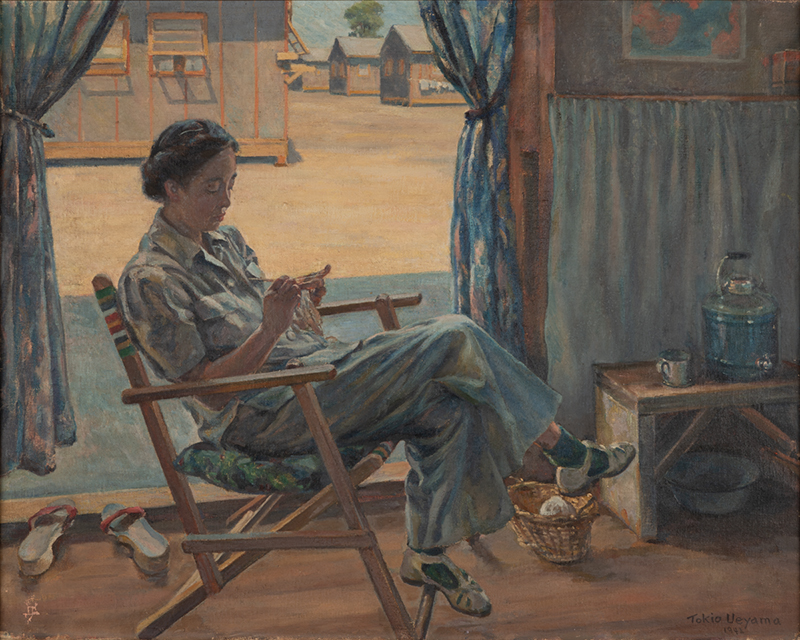 上山鳥城男 《疎開者》 1942年 油彩、キャンバス 全米日系人博物館蔵 | Tokio Ueyama, The Evacuee, 1942, Oil on canvas, Japanese American National Museum. *Gift of Kayoko Tsukada, 92.20.3.