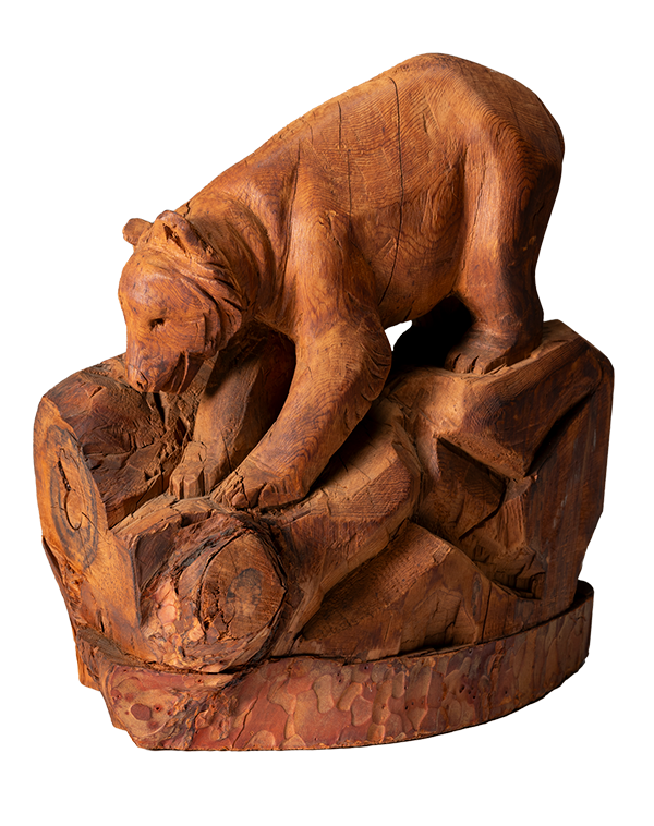 作者不詳 熊の置物 1944年 木 和歌山市立博物館蔵(ヘンリー杉本旧蔵) | Unknown, Carved Bear (Former collection of Henry Yuzuru Sugimoto), 1944, Wood, Wakayama City Museum. *Gift of Henry Yuzuru Sugimoto.