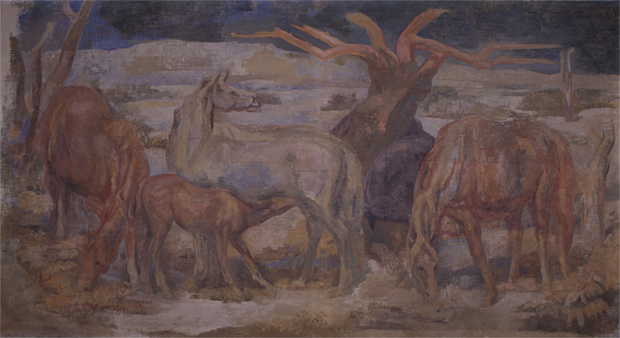 青山熊治 《雪の馬》 1927年　個人蔵
