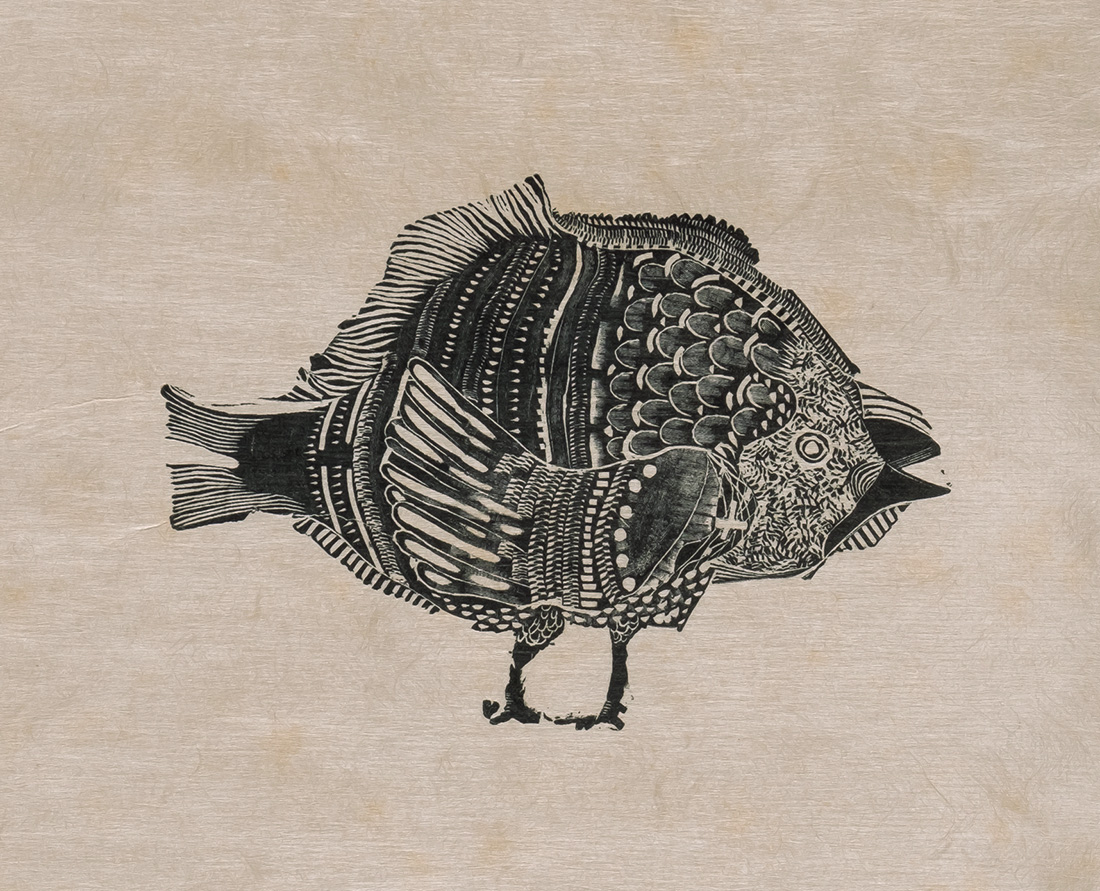 日和崎尊夫《鳥魚》1965年　和歌山県立近代美術館蔵