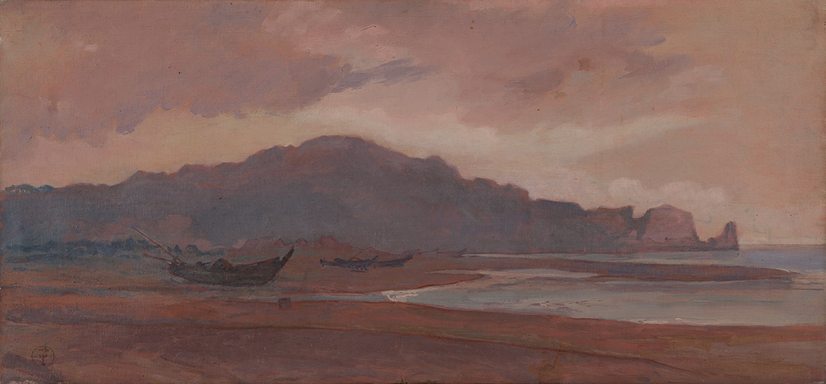 神中糸子《海岸風景》1888〜1892年 油彩、キャンバス 当館蔵