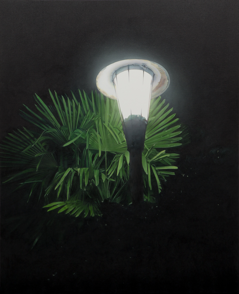 小柳裕《The Light with the Palm Leaves (Source of Light 14-3)》2014年　油彩・アクリル、キャンバス　当館蔵