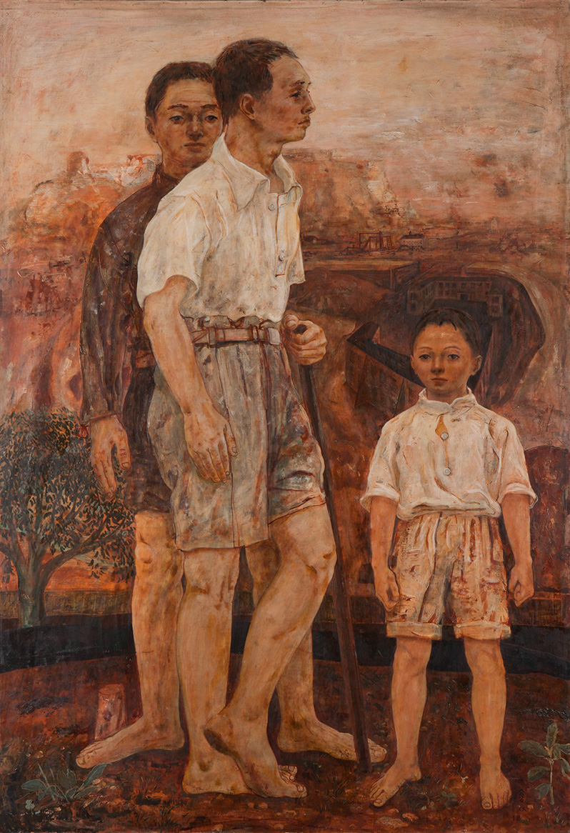 松本竣介《三人》1943年 油彩、キャンバス 個人蔵