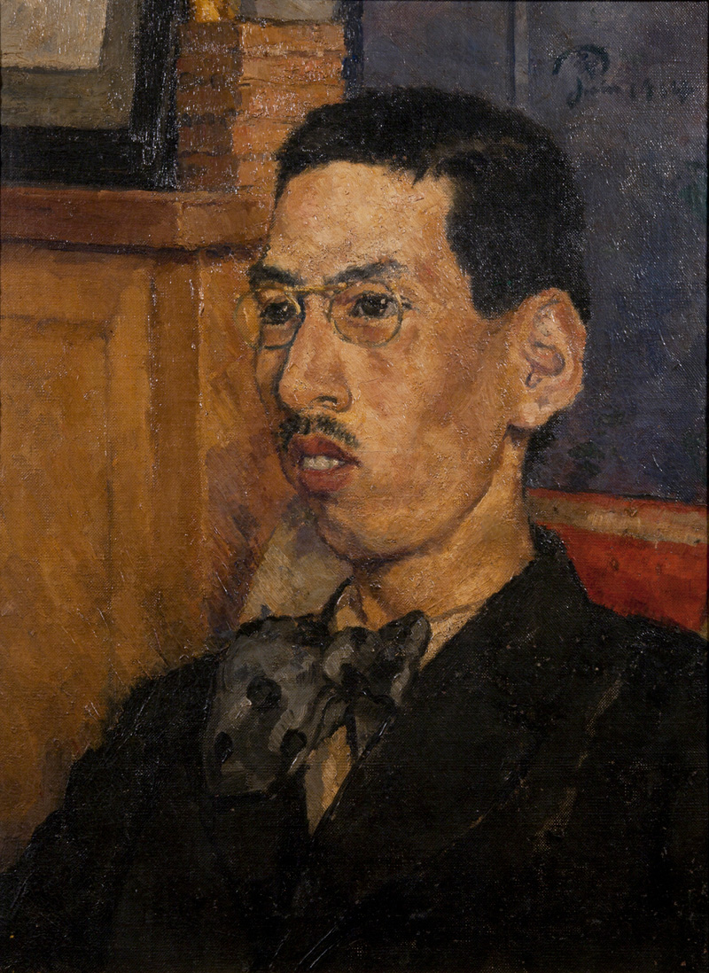 高村光太郎《佐藤春夫像》1914年 油彩、キャンバス 個人蔵 