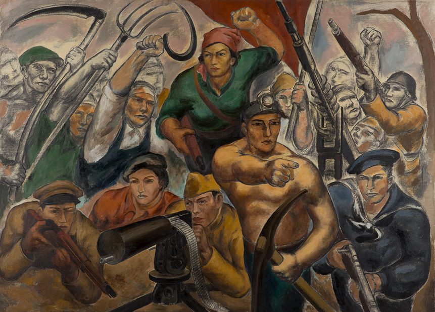 石垣栄太郎《人民戦線の人々》1937年頃 和歌山県立近代美術館蔵